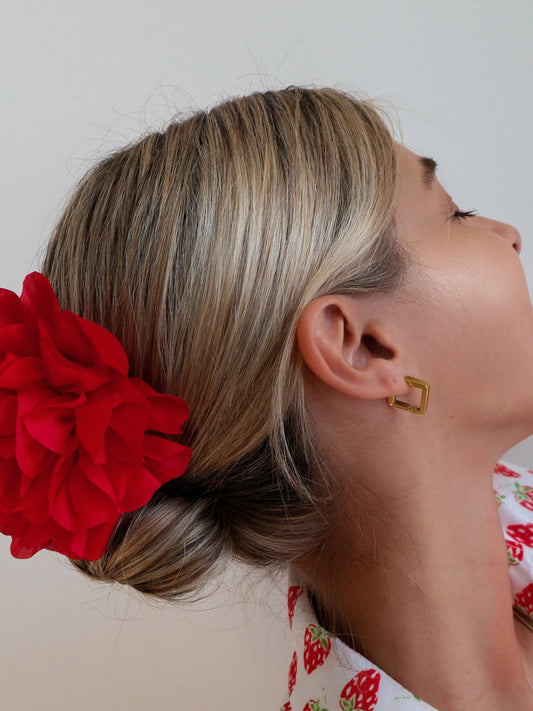 MOLA DE CABELO COM FLOR